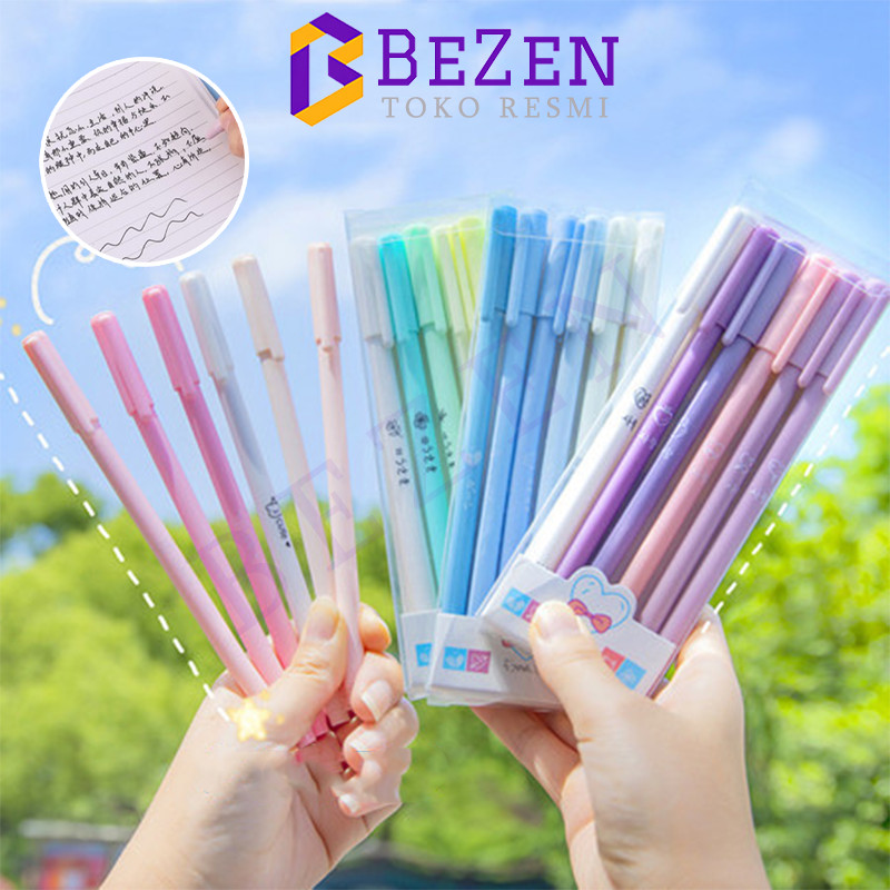 

BZ 1 set 6pcs pulpen gel aesthetic polos warna pastel matte 0,5 mm/ Morandi Color Bolpoint Tinta Gel Cair 6 Pcs