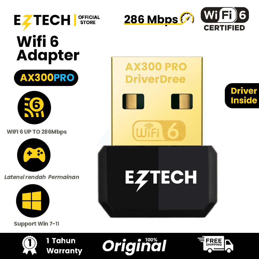 USB Wifi6 Adapter Nano AX300PRO Receiver 286Mbps untuk Laptop dan Desktop