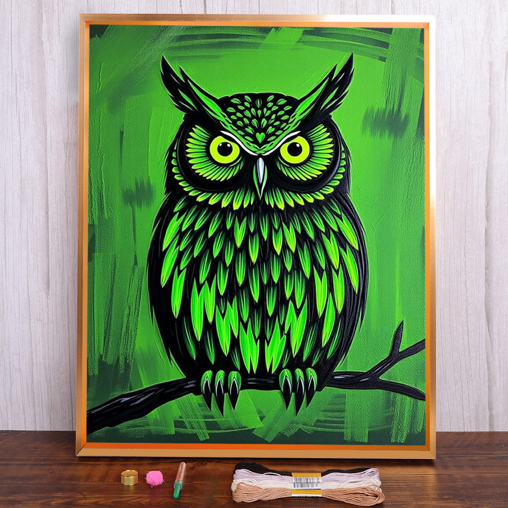 

Bird Owl Printed Water-Soluble Canvas Cross Stitch DIY Embroidery Full Kit Handmade Sewing Craft Painting Floss Mulina Wholesale