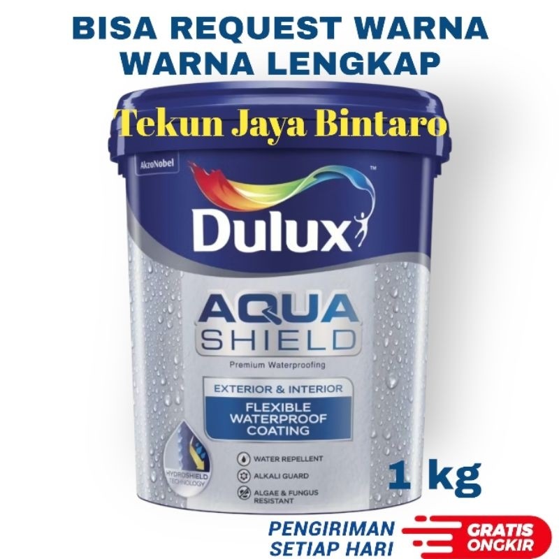 Dulux Aqua Shield 1 Kg / Cat Tembok WATERPROOF Dulux Aquashield Anti Bocor Anti Air Warna Customco