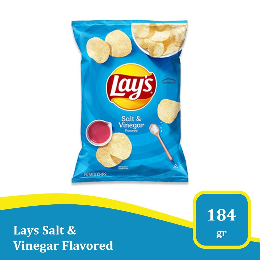 

Lays Salt & Vinegar Potato Chips - Camilan Gurih Asam Import USA 184g