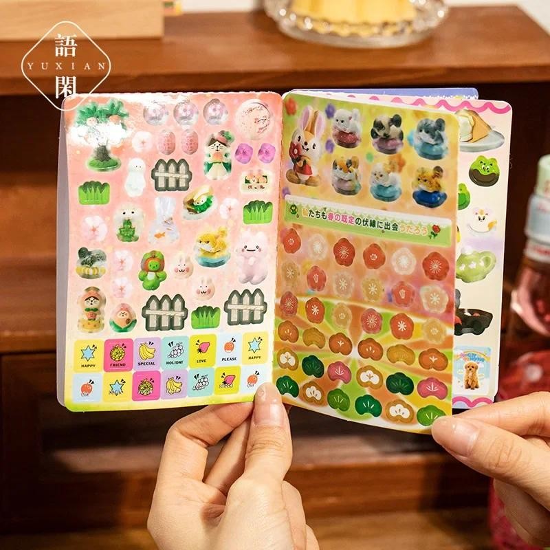 

Japanese Vintage Kawaii Pre-Cut Stickers Kit Mini Cute Pets Collage Decoration DIY Scrapbooking Supplies for Journal Planner