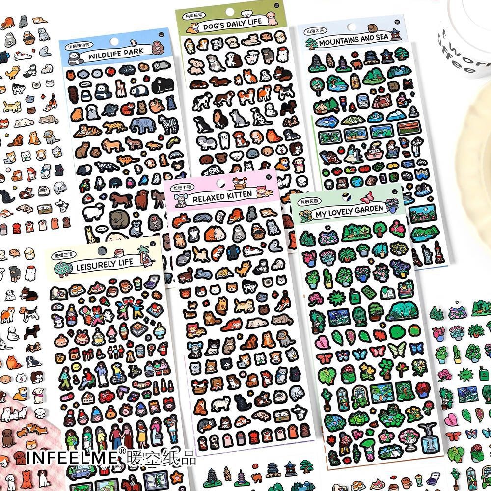 

Cute Scrapbook Stickers Set Waterproof Cartoon Animals Girls Stickers for Scrapbooking Planner Journaling DIY Arts Crafts Album