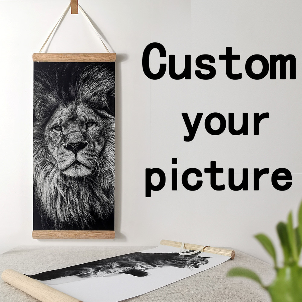 

Custom Print Baby Girl Photo Anime Decor Game Pictures Posters Black White Wall Art Canvas with Frame Hanging Scrolls Paintings
