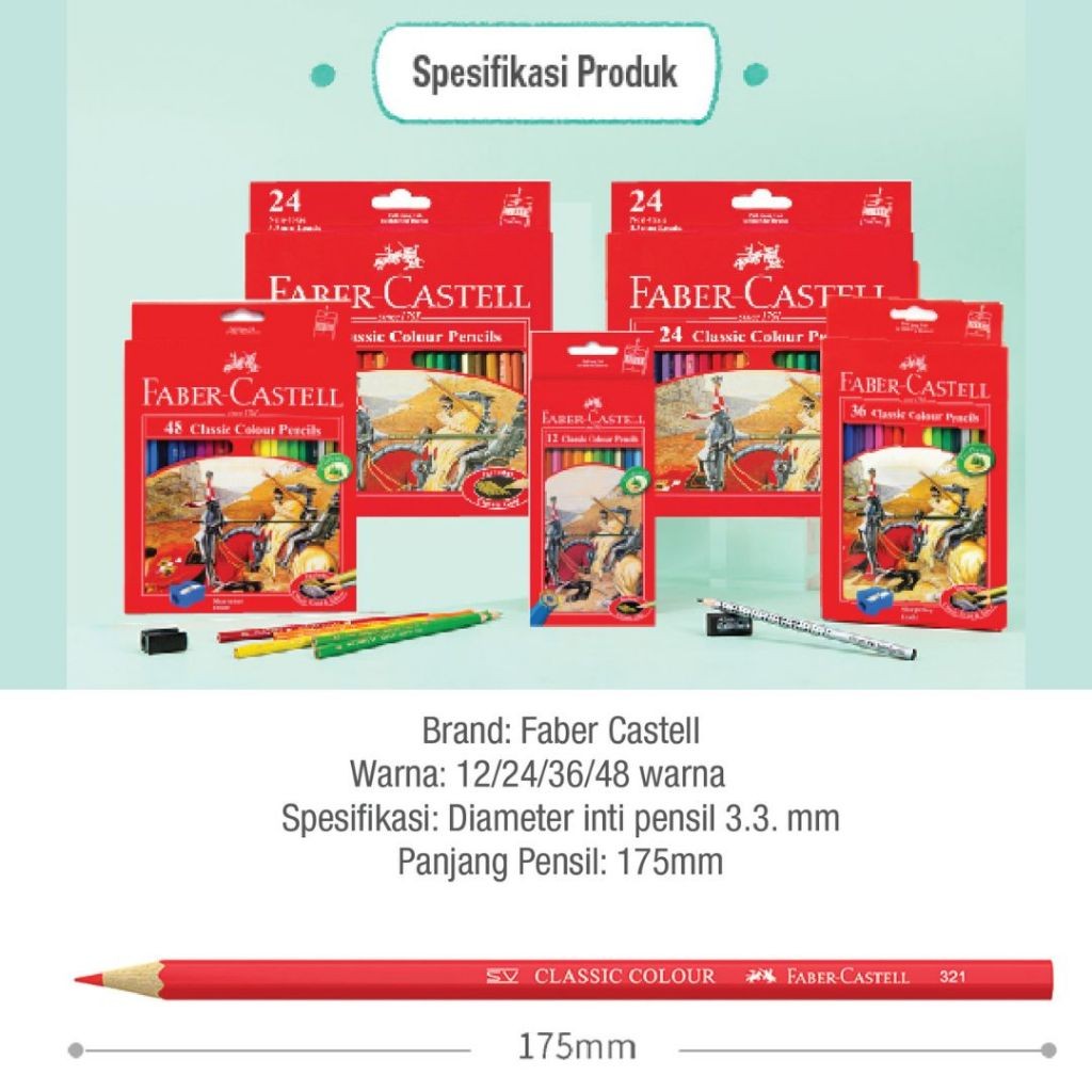

BEST SELLER Faber-Castell Pensil Warna Color Pencils Classic Color