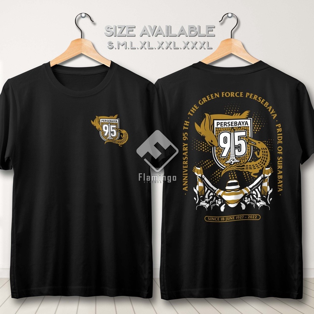 Kaos Anniversary Persebaya 95 Tahun The Green Force Baju Supporter Bola Bonex Surabaya