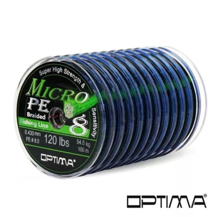 Senar Pancing PE Optima Micro X8 Braided Multicolor 100 M - PE 0.8 /0.12M - Mahakammancing