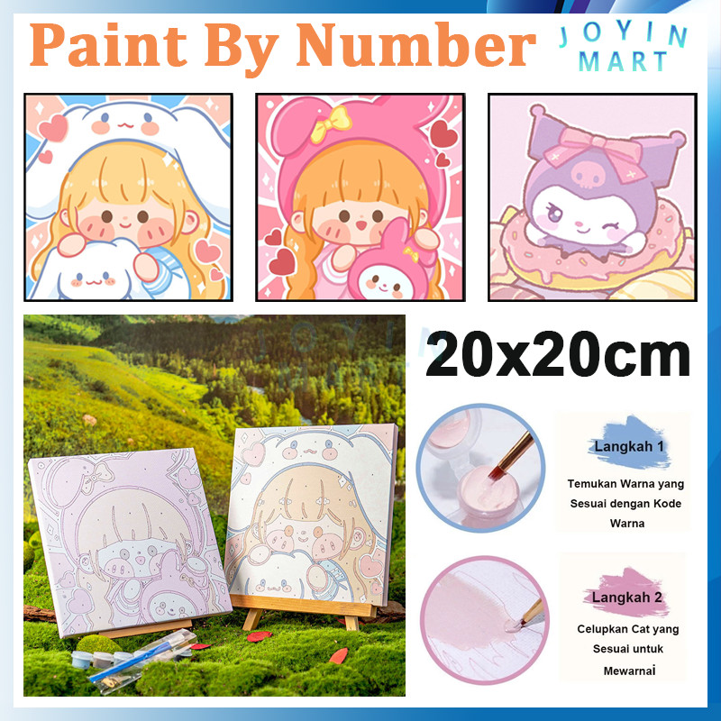 

DIY Paint By Numbers Kit / DIY Digital Painting 20x20cm / Kit Kartun Canvas Paint By Number Digital Melukis