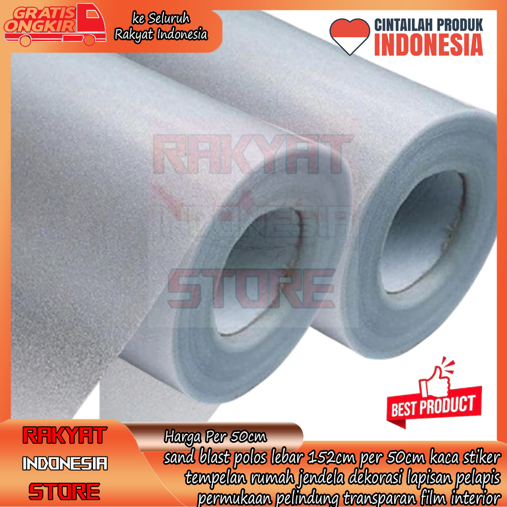 Setiker kaca buram sandblast blur 152cm per 50cm polos sticker tempelan rumah jendela film filem mot