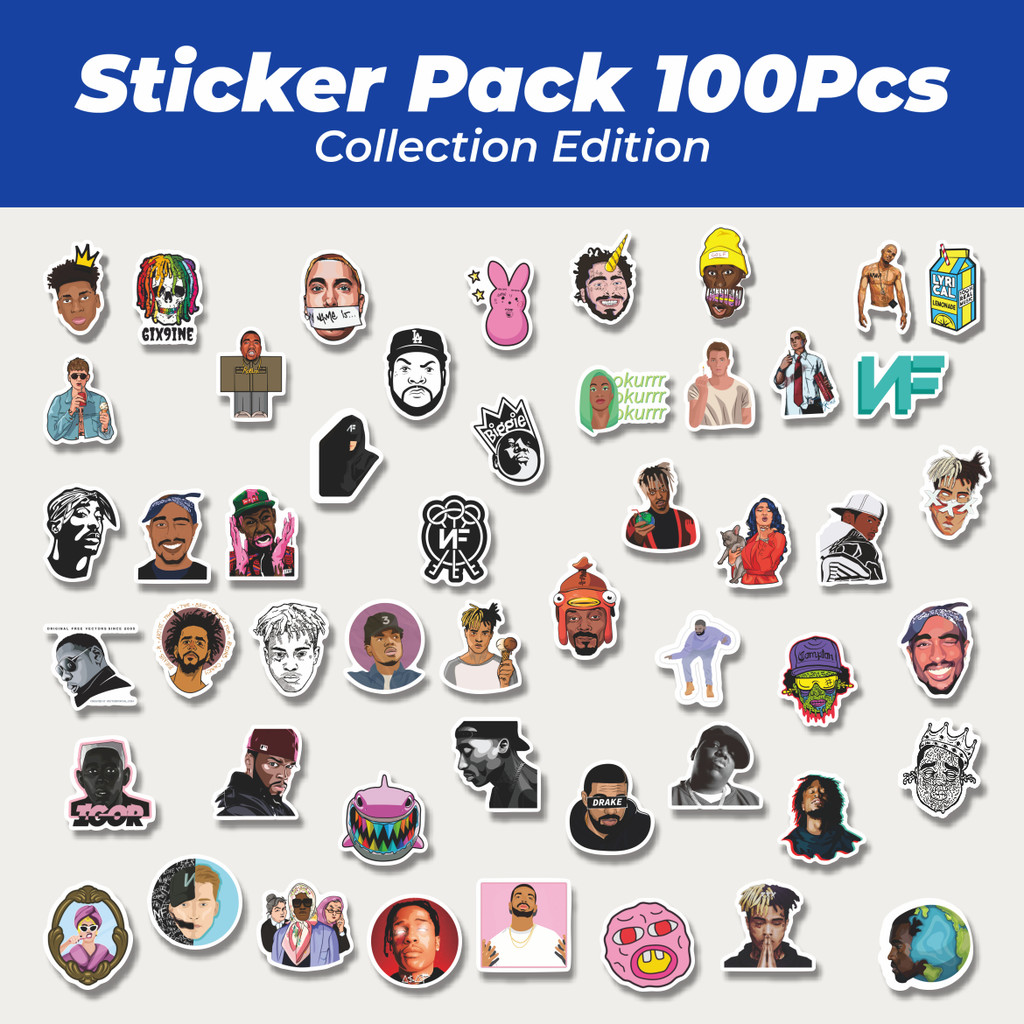 

Hot Stiker Rapper Lucu Anti Air Stikers Berperekat Waterproof Sticker Decal Buat Motor Helm Buku Journal Koper Casing HP Laptop Botol Minum