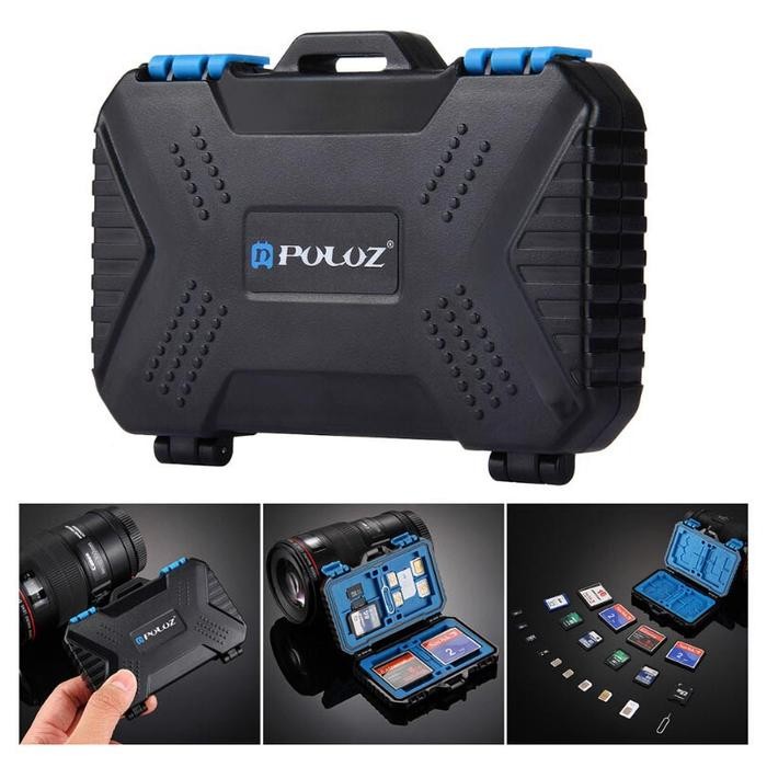 

PULUZ Tas Kotak Penyimpanan Memory Card Waterproof - PU5002 - Hitam