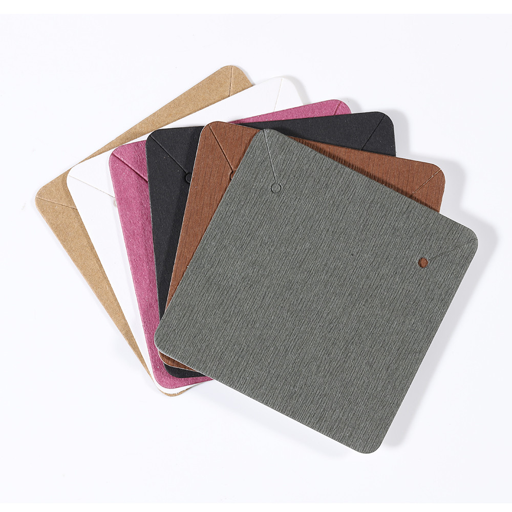 

50pcs/lot 5x5cm Kraft Paper Card for Jewelry Packaging Earrings Necklaces Display Cards