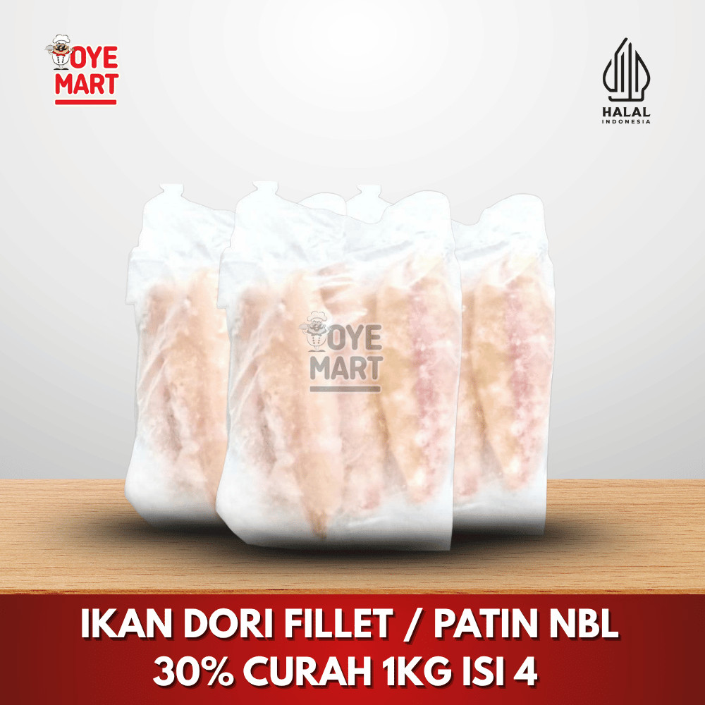

IKAN DORI FILLET NBL / NON-BLOOD LINE / 1KG ISI 4 GLAZING 30% PATIN DORRY FISH DORY