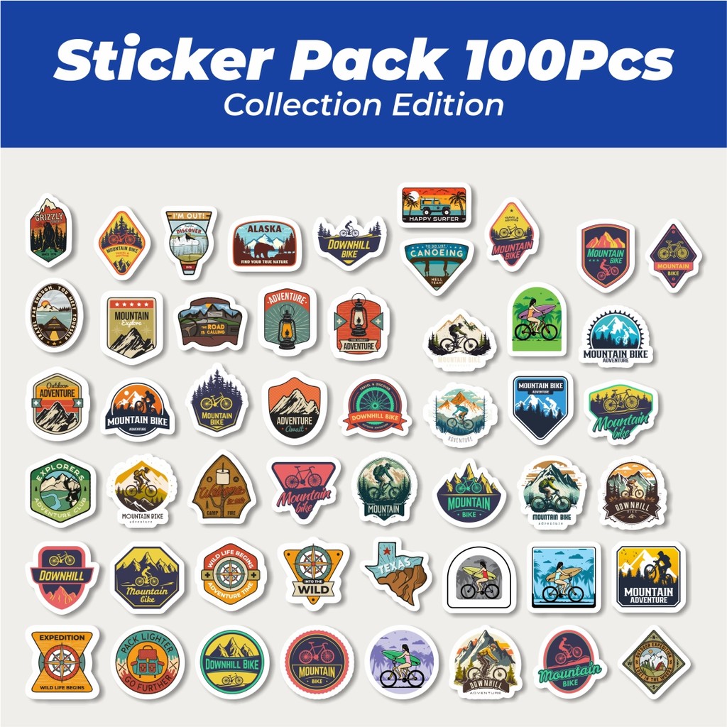 

Hot Stiker Sepeda Gunung Outdoor Lucu Anti Air Stikers Berperekat Waterproof Sticker Decal Buat Motor Helm Buku Journal Koper Casing HP Laptop Botol Minum