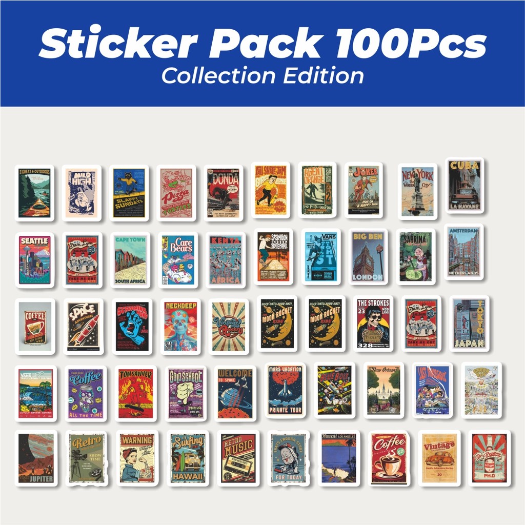 

Hot Stiker Poster Dinding Retro Lucu Anti Air Stikers Berperekat Waterproof Sticker Decal Buat Motor Helm Buku Journal Koper Casing HP Laptop Botol Minum