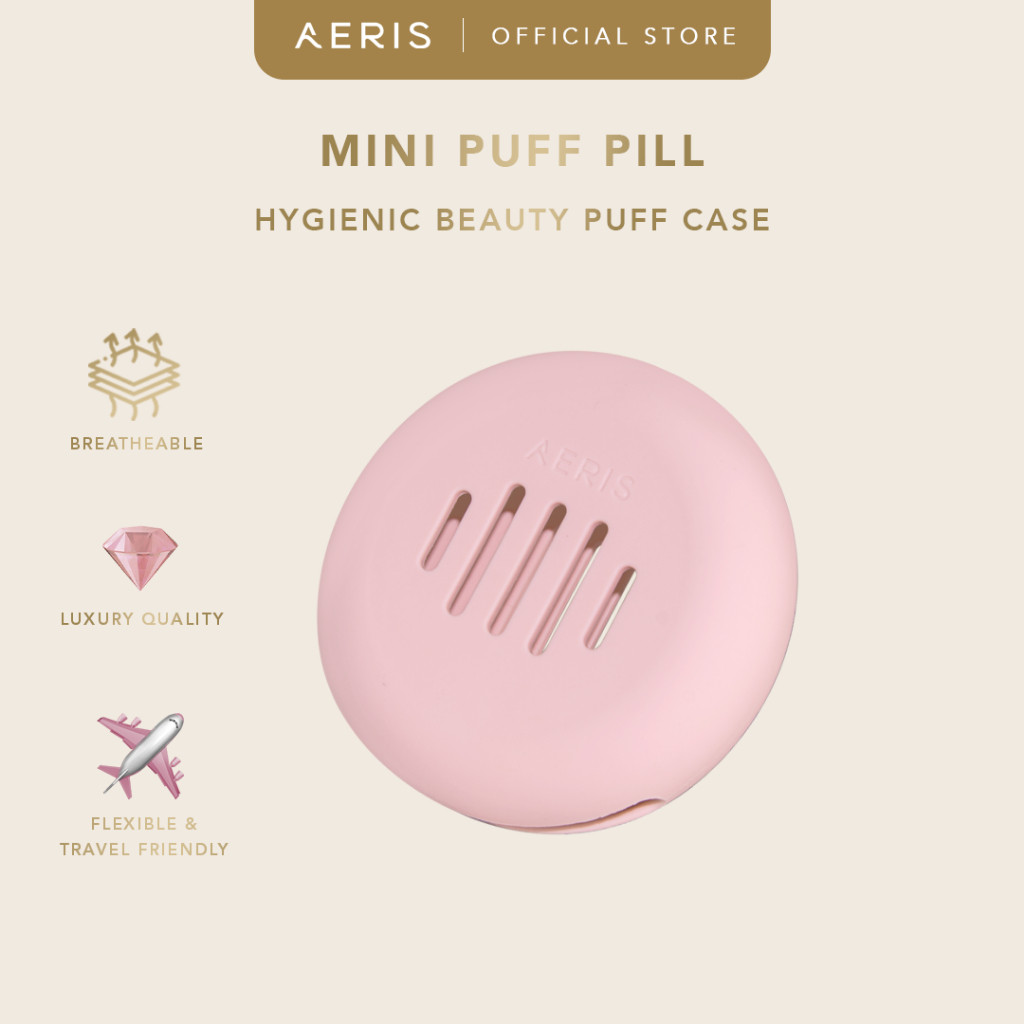 Aeris Beauté Mini Puff Pill | Case Pelindung Tempat Penyimpanan Beauty Blender Spons Make Up Cloud C