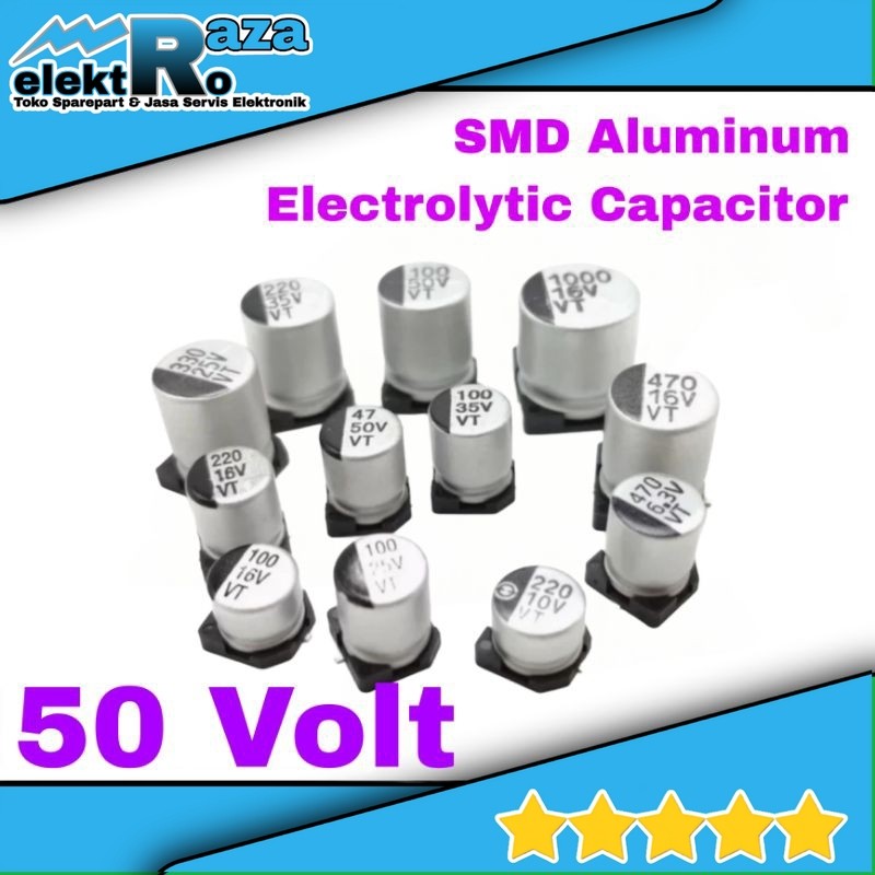 50Volt  Elko Elco SMD 100uf 220uf 50V Kapasitor SMD Capasitor
