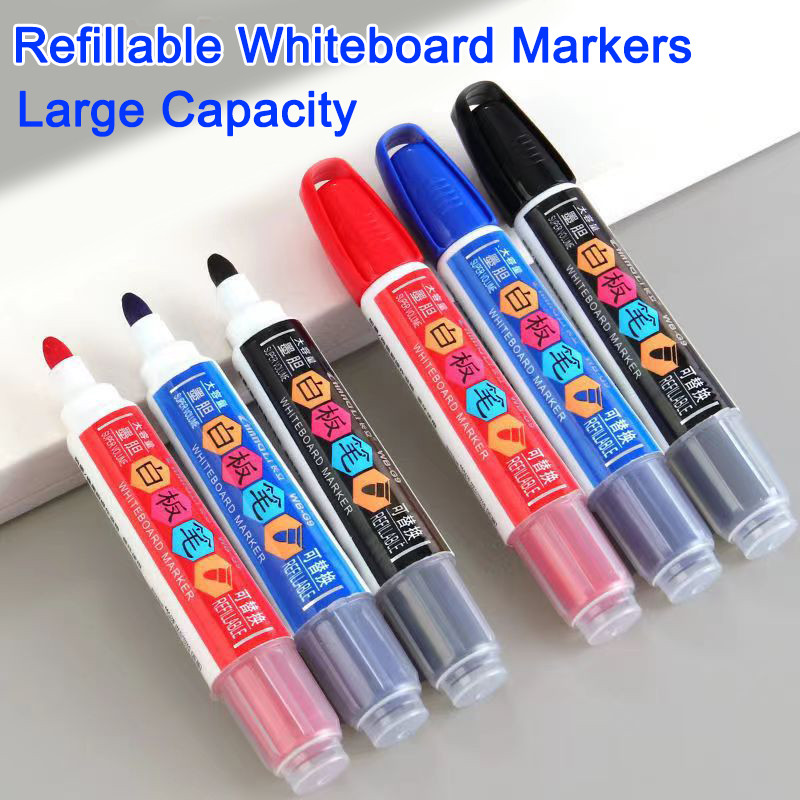 

Super Volume Erasable Whiteboard Marker Pen Refillable Huge Pen Perfect for Office, School, and Student Use - Dry-Erase Ink