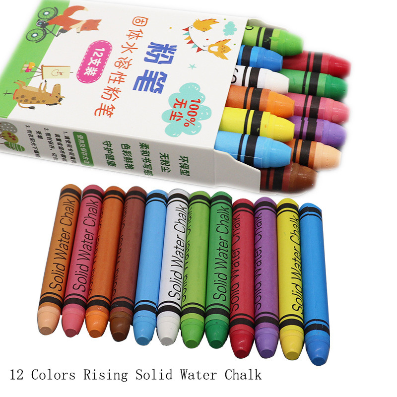 

Water Soluble, Dust-free, and Erasable Solid Chalk for Kids' Art, Teacher Supplies - Eco-friendly and Wet Wipe