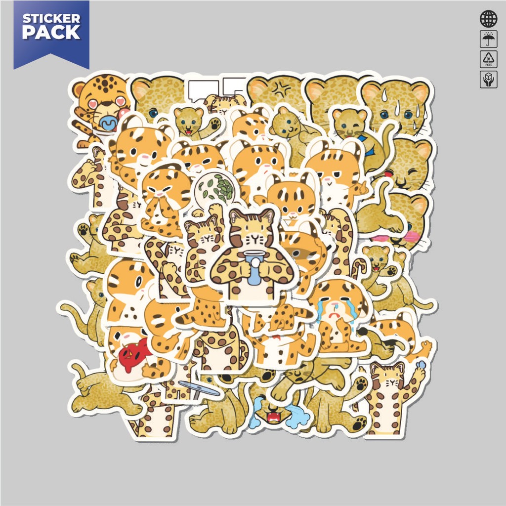 

[100PCS]Stiker Pack Stiker Hewan Leopard [Macan Tutul] Aesthetic Vinyl Anti Air Dekorasi Sticker Laptop Buku Journal Koper Helm Casing HP Gitar Helm Skateboard