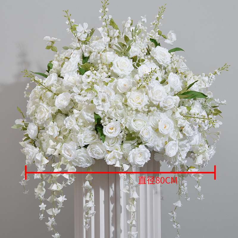White lily of the valley Rose Flower Artificial Flower Ball Road Lead Floor Floral Wedding Welcome S