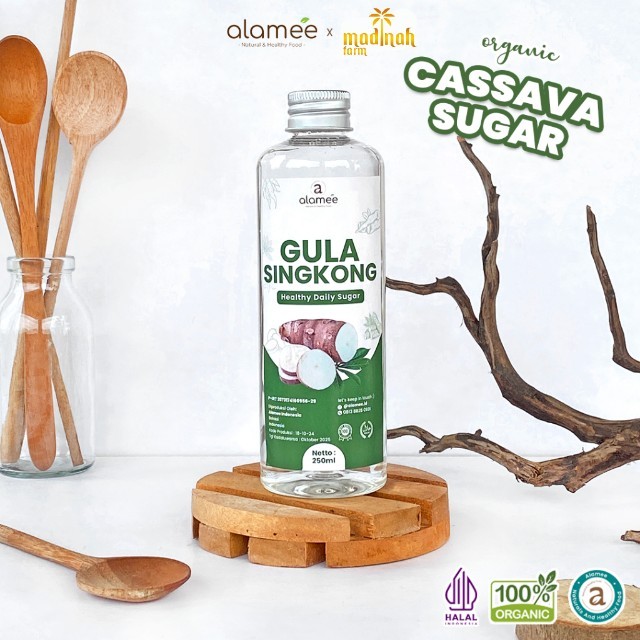 

ALAMEE Gula Singkong Ketela Organik Cair Asli Rendah Kalori Pemanis Sweetener Fructose Gluten Free madinah