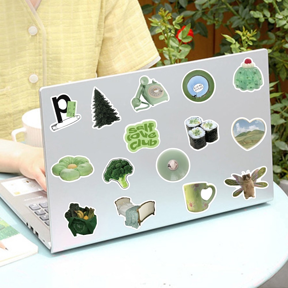 

Stiker Hijau Sederhana Ins Buku Tempel/Buku Harian/Hp/Dekorasi Laptop/Sticker Helm Tahan Air Vinil/Stiker Tablet Ponsel Stiker Tahan Air Berperekat