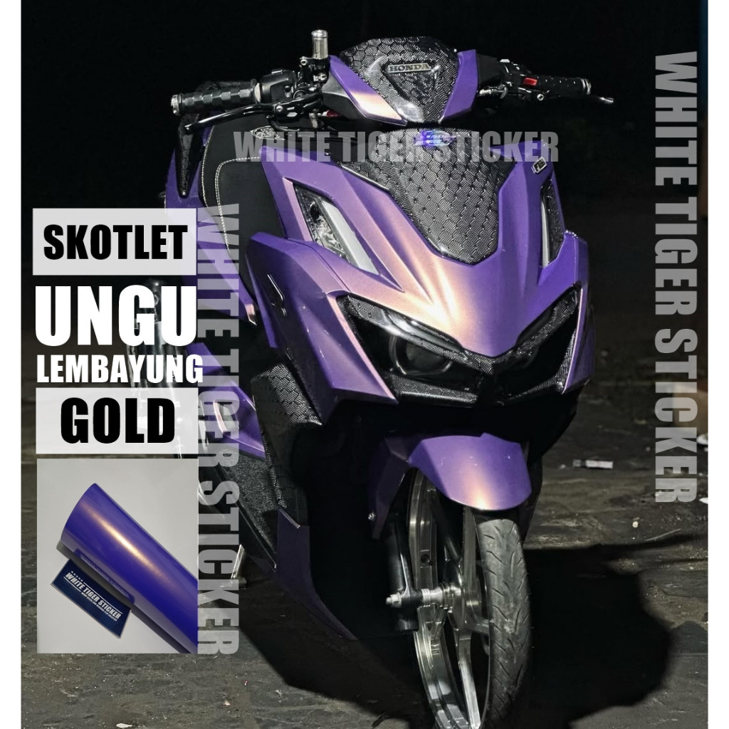 STICKER SKOTLET MOTOR UNGU LEMBAYUNG SKOTLET UNGU LEMABYUNG GOLD SKOTLET VIOLET BUNGLON GOLD PREMIUM