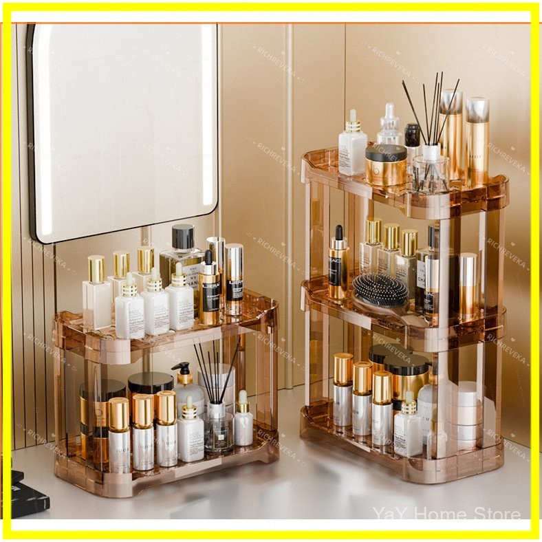 Rak Acrylic Kosmetik Rak Makeup Rak Organizer Kosmetik / Rak Kosmetik Acrylic 3 Tingkat Serbaguna Ra