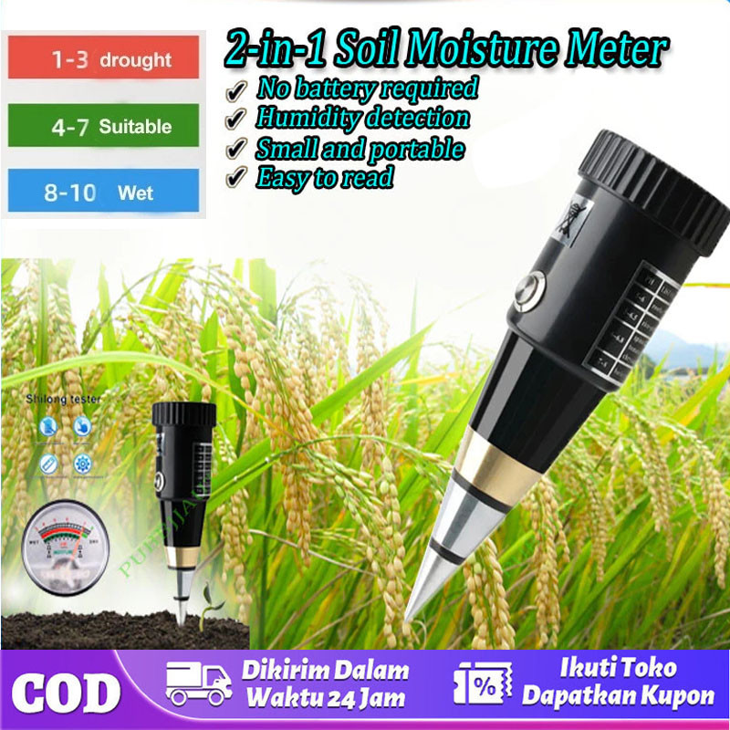 Alat Penggukur Tanah 2 in 1 Pen Type PH Meter Soil Analyzer Tester Meter Alat Ukur PH Tanah ﻿【COD】