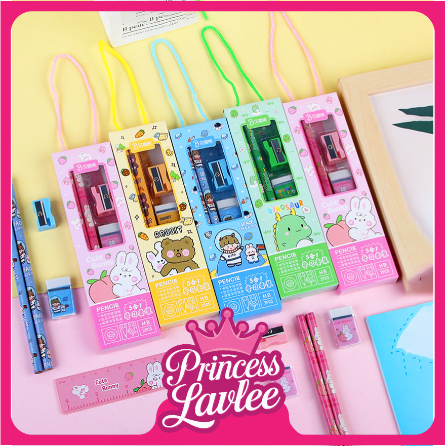 

PL S5989 Set Alat Tulis Anak Motif Kartun Set Alat Tulis Kartun Set Alat Tulis 5 in 1 Lucu