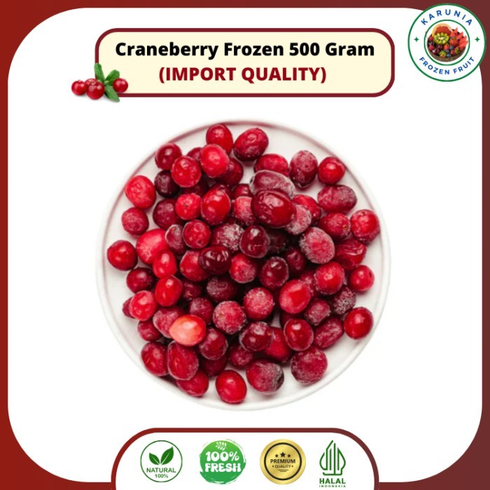 

Cranberry Frozen IQF/ Cranberries IMPORT GRADE A - 500 gram, Ukuran Normal