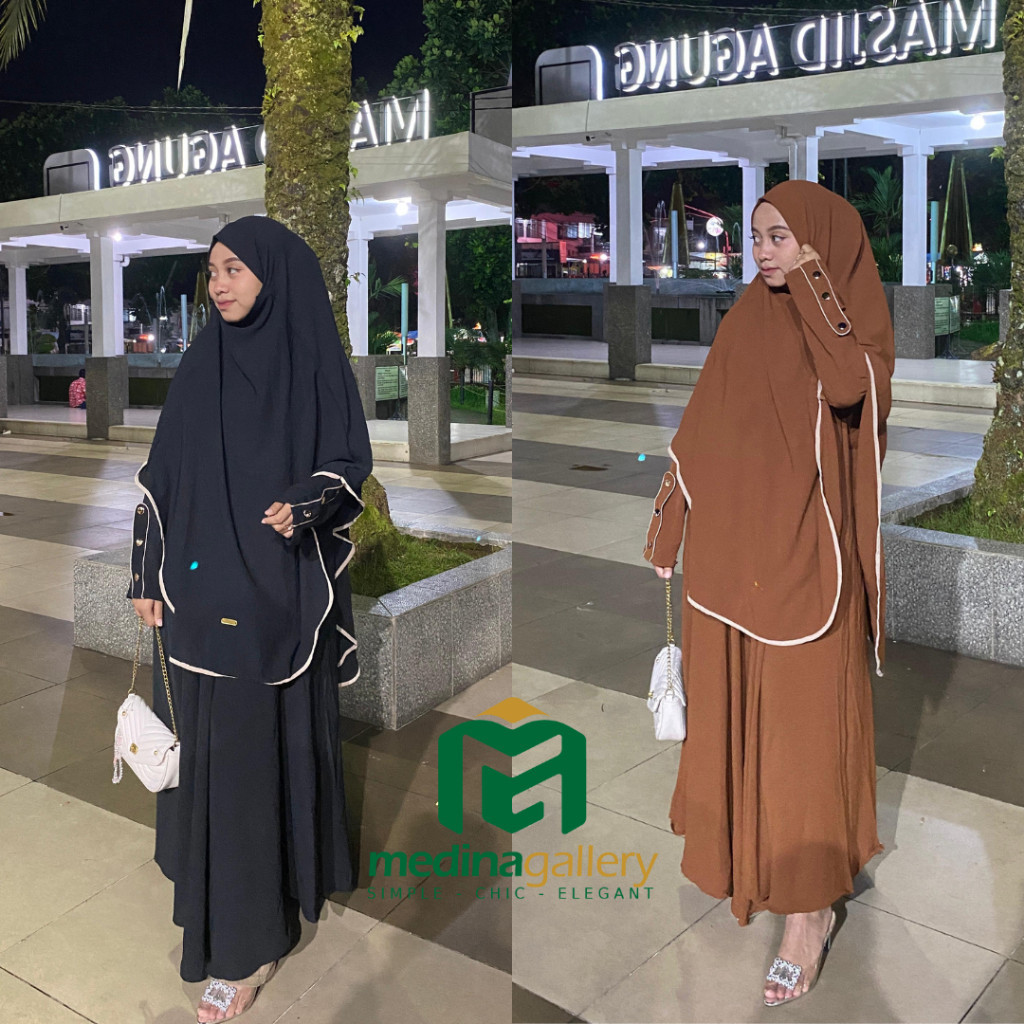 Latifa Gamis Set Kerudung French Khimar Jumbo Premium  - Gdme