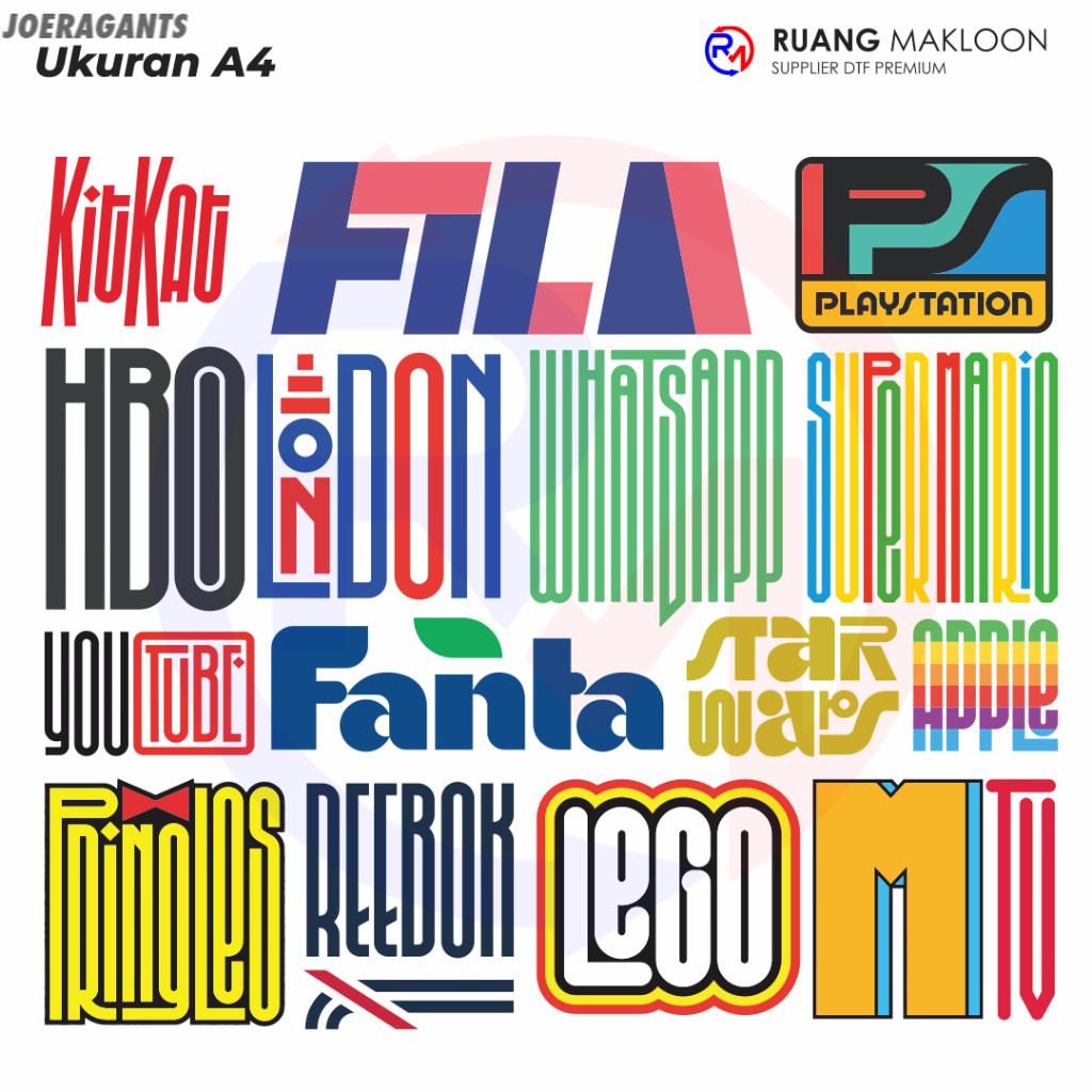 Sablon Setrika Sablon DTF Satuan A4 Logo Brand 01 - SIAP PRESS