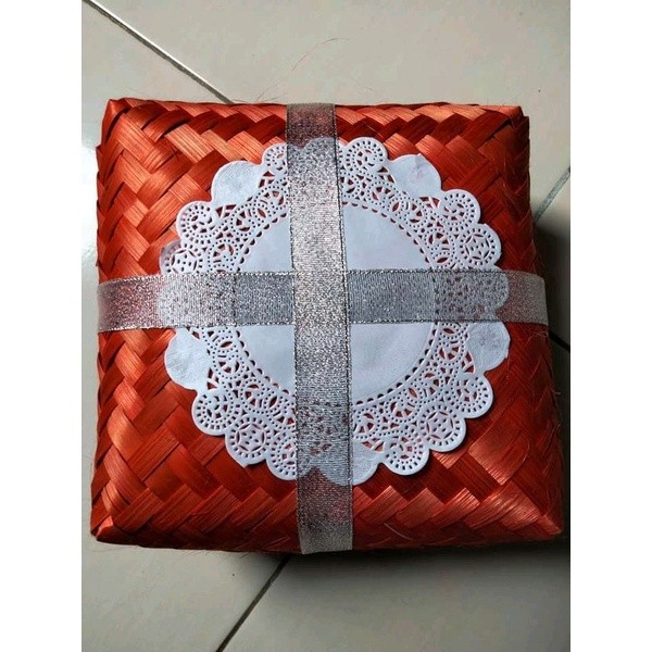 BESEK BAMBU WARNA UKURAN 15 x 15 x 11 CM BESEK HAMPERS CATERING