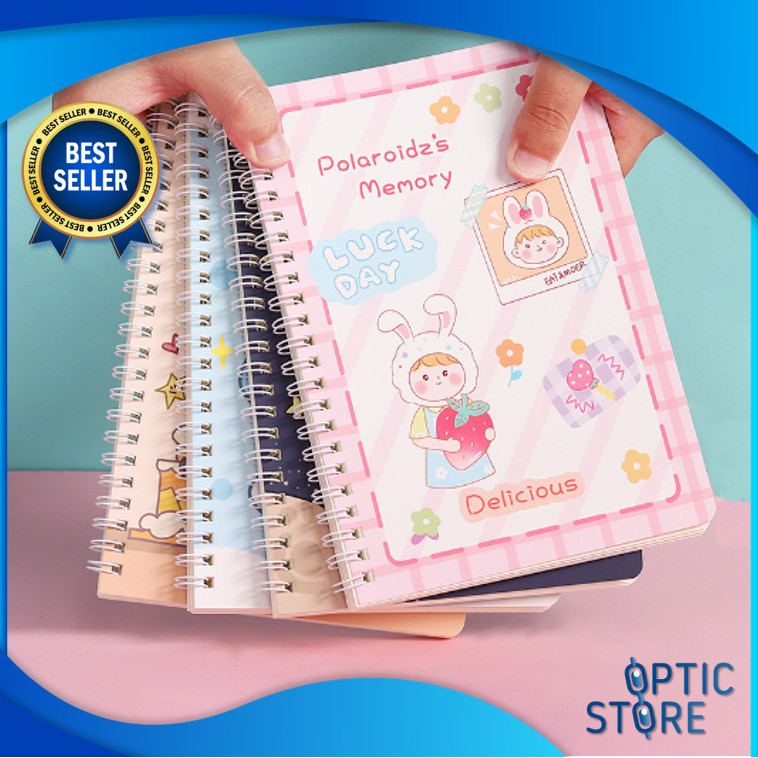 

OPTIC S5908 Buku Diary Random Notebook Ring Motif Random A5 Buku Tulis Sekolah Isi 60 Lembar