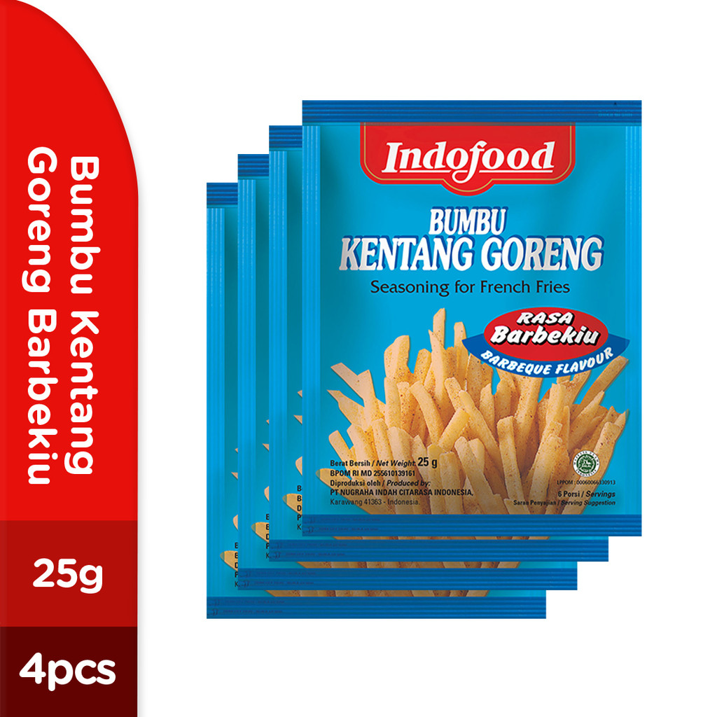 

4 PCS - Bumbu Indofood Kentang Goreng Barbeque 25 Gr
