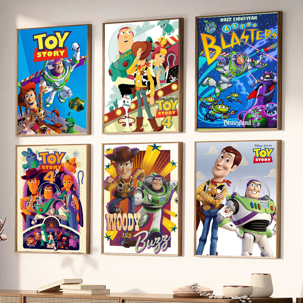 

1PC Disney Toy Story Movies Poster Stickers Art Wall Murals Decor Game Room Decor Gifts Kawaii HD Painting Cat Cars