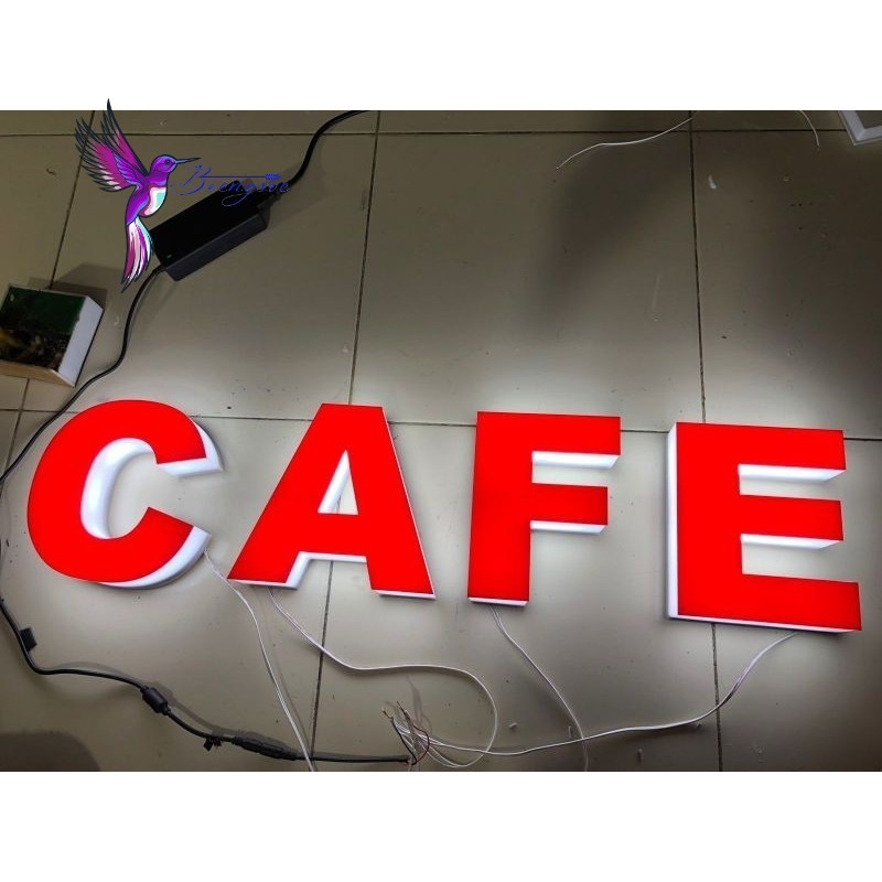 Custom Huruf Timbul Akrilik menyala