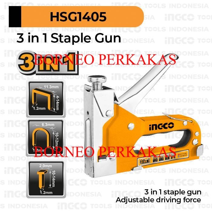 

3-in-1 Staple Gun INGCO HSG1405 - Stapler Staples Steples Tembak Jok
