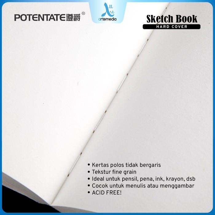 

TERLARIS! Potentate Sketchbook A4 Hard Cover Stitch Bound Buku Sketsa