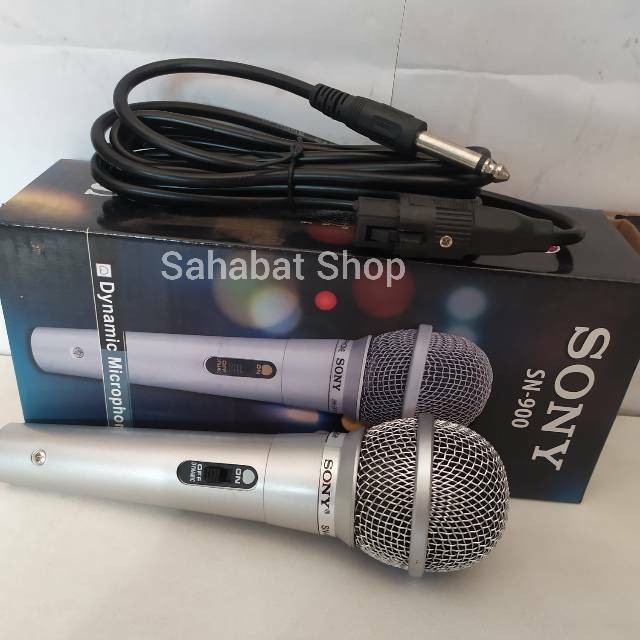 MIC MICROPHONE KARAOKE SONY AIWA LENGKAP SAMA KABEL 1SET