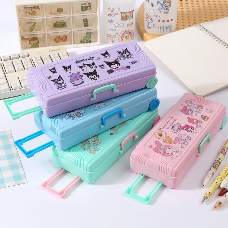 

Jual Produk Large Capacity Kawaii Pencil Cases + sanrio stiker for Girls Office Student Stationery