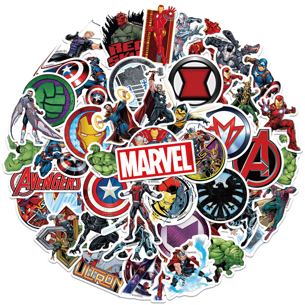 

50PCS Disney Movie Marvel Stickers Anime Decal Skateboard Laptop Motorcycle Guitar Cute Kawaii Cartoon Sticker Pack Kids Toy