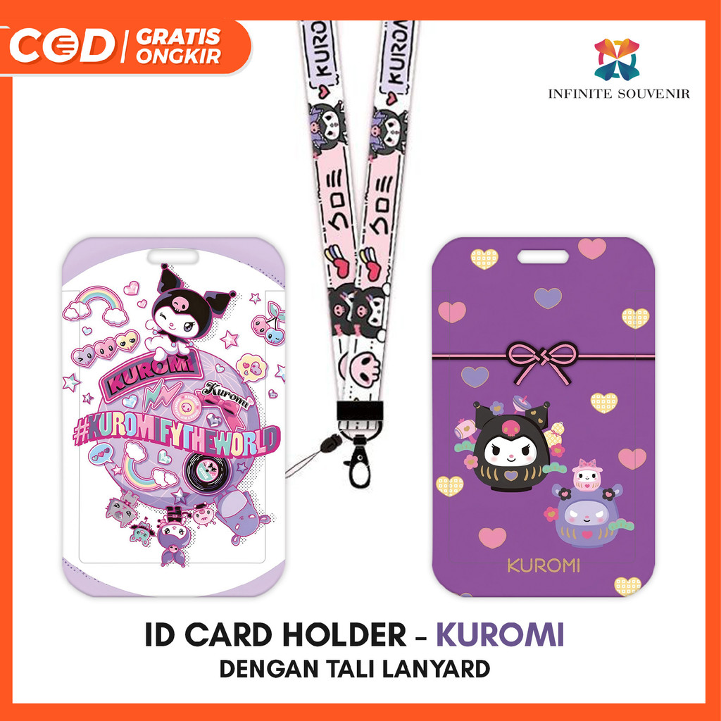 

[N004] SANR!O KUROMI / Name Tag ID Card Holder dengan Tali Lanyard