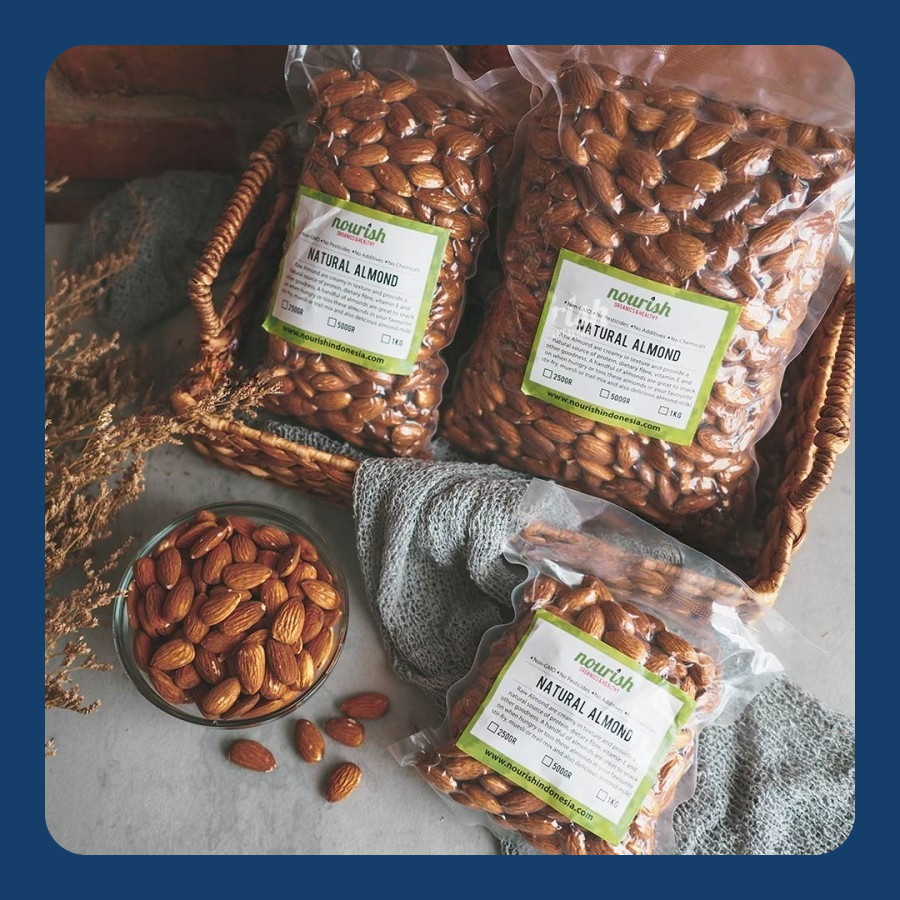 

Natural Raw Whole Almond (Almond Mentah) 1Kg