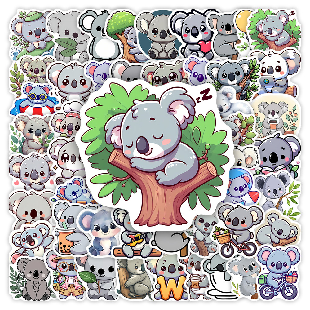 

Australia Koala Animal Stickers Cute Toys Gift for Kids Scrapbook Junk Journals Laptop Luggage Bottles Decorative Waterproof