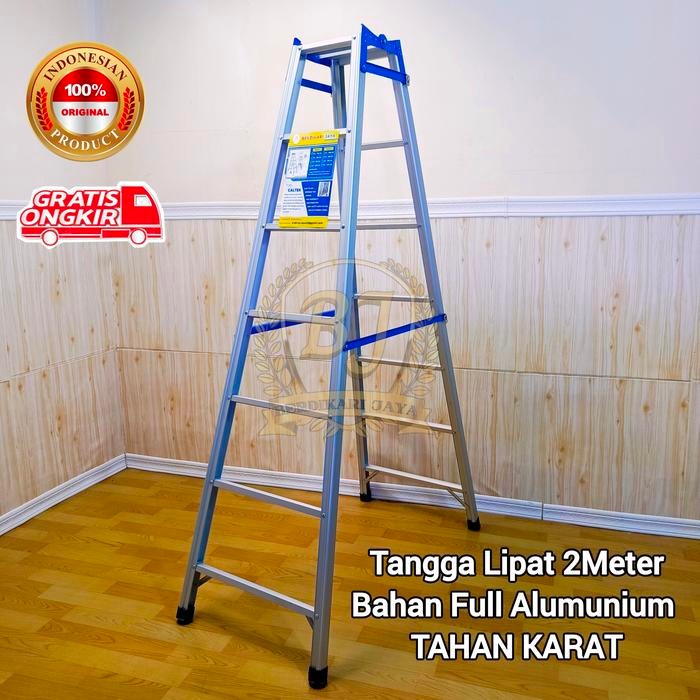 Tangga Lipat 2 Meter / Tangga 2 Fungsi Kuat Kokoh - 2 meter