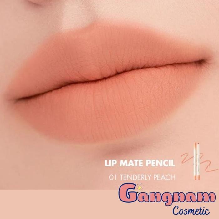 Romand Lip Mate Pencil - Lipstik Tahan Lama Kosmetik Bibir - 01 Tenderly Peach