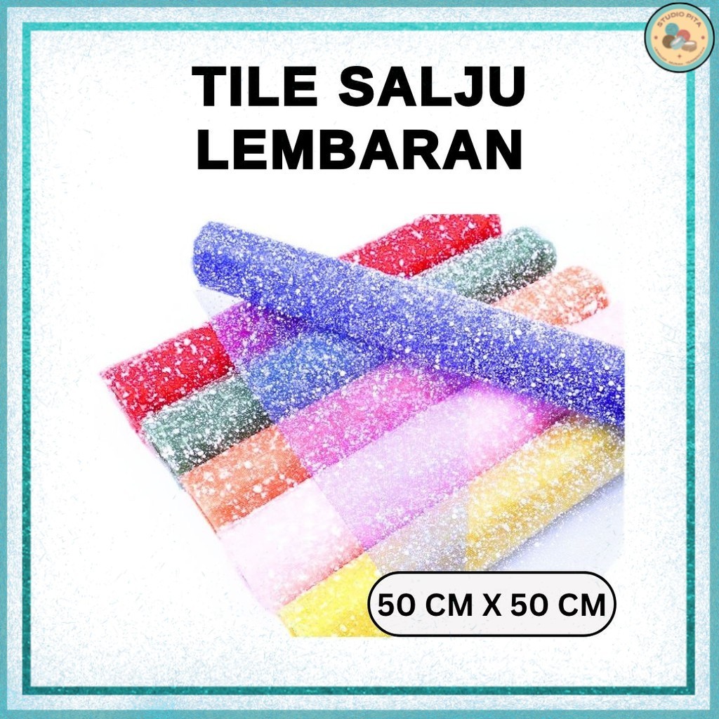 

(1 LEMBAR) Kain TILE SALJU / Snow Mesh Tile per roll BUKET BUNGA FLOWER WRAPPING / Snow Flake Poly Mesh